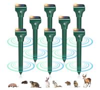 Lot de 8 répulsifs anti-taupes, serpents/mouffettes pour jardin, extérieur, IP65, étanche IP65, pour se débarrasser des campagnols, des marmottes, des rongeurs, des tamias, des ratons laveurs et des
