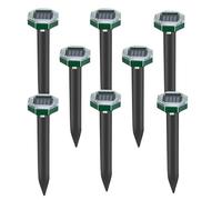 Lot de 8 répulsifs solaires contre les taupes, les ultrasons octogonaux et les serpents, anti-parasites à énergie solaire pour jardins et fermes