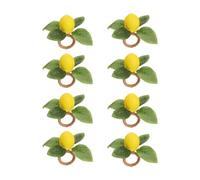 Lot de 8 ronds de serviette en forme de citron, imitation citron, pour dîner, mariage, anniversaire, Thanksgiving, Noël, Pâques, vacances, décorations de table