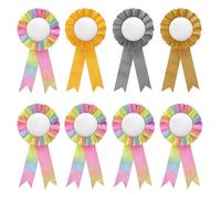 Lot de 8 rosaces en nœud de tournoi pour gagnants - En 4 couleurs - 7,5 x 15 cm - Pour les gagnants - Pour les amateurs de chevaux