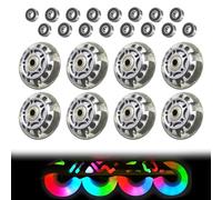 Lot de 8 Roues Alignées, 72mm Roues de Rechange avec Roulement à Billes, Roues Rechange Roller Roues de Patins à Roulettes pour tous les types de patins à roulettes