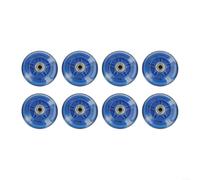 Lot de 8 roues de patins à roues alignées bleues avec lumière LED auto-alimentée 82a PU clignotantes pour sports de plein air et patinage de nuit 64 mm, 70 mm ou 80 mm de diamètre (80 mm)