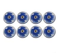 Lot de 8 roues de patins à roues alignées bleues avec lumière LED auto-alimentée 82a PU clignotantes pour sports de plein air et patinage de nuit 64 mm, 70 mm ou 80 mm de diamètre (64 mm)