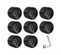 Lot de 8 roues de patins à roulettes à double rangée, avec roulements en polyuréthane antidérapants et durables en acier à haute teneur en carbone pour une conduite fluide (bleu (gris (92A))