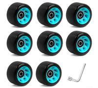Lot de 8 roues de patins à roulettes de 58 mm en polyuréthane haute élasticité double rangée pour patins à roulettes d'intérieur et d'extérieur résistants à l'usure avec roulements