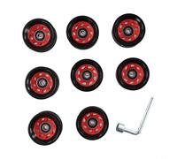 Lot de 8 roues de patins à roulettes de 58 mm en polyuréthane haute élasticité double rangée pour patins à roulettes d'intérieur et d'extérieur résistants à l'usure avec roulements