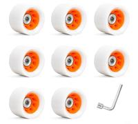 Lot de 8 roues de patins à roulettes en polyuréthane, 58 x 39/32 mm avec roulements pour quad à double rangée, skateboard intérieur et extérieur, dureté 82A/90A/92A/95A