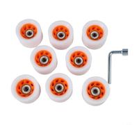 Lot de 8 roues de patins à roulettes en polyuréthane avec roulements 58 x 32 mm et 58 x 39 mm pour patins à roulettes à double rangée, utilisation intérieure et extérieure (92A, orange (92A)