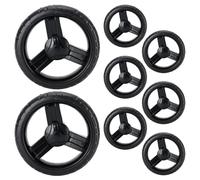 Lot de 8 roues de poussette : roulements de roue de 5,5 pouces - roulettes de remplacement EVA pour poussette, chaise,