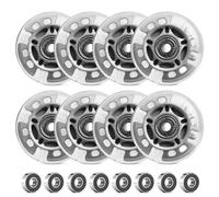 Lot de 8 roues de rollers LED 72 mm - Roues lumineuses avec roulements à billes - Roulettes de rechange pour patins à roulettes et patins de fitness