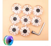 Lot de 8 roues lumineuses en polyuréthane pour patins à roulettes, conçues pour une performance optimale sur les quads et les planches (rouge, bleu, vert)