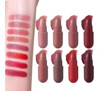 Lot de 8 rouges à lèvres de voyage - Baume mat naturel portable - Stick adhésif - Pour filles, adolescents, femmes - Pour fête, mariage, vie quotidienne, été, maison, voyage