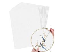Lot de 8 rouleaux de papier à broder soluble - Stabilisateurs de décoratifs - Matériau : papier - 21,6 x 27,9 cm - 80 g - Pour broderie de vêtements et pantalons - Dos adhésif naturel soluble