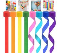 Lot de 8 Rouleaux de Papier Crépon 4,5 cm × 25 m, Couleurs Vibrantes Résistant à la Déchirure lorsqu’il est Tordu, Idéal Décoration Fête, Piñatas, Loisirs Créatifs