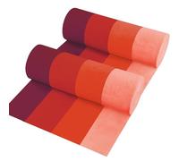 Lot de 8 rouleaux de papier crépon de 25 m en 4 couleurs dégradées pour enterrement de vie de jeune fille, mariage, anniversaire, fête prénatale, remise de diplôme, fête prénuptiale - Rouge dégradé