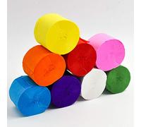 Lot de 8 rouleaux de papier crépon en 8 couleurs, décoration de mariage, anniversaire, fête prénatale, accessoires de bricolage, décoration de salon, chambre à coucher