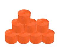 Lot de 8 rouleaux de papier crépon orange pour décoration de mariage, anniversaire, fête prénatale, fournitures de bricolage, décoration de salon, chambre à coucher