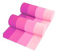 Lot de 8 rouleaux de papier crépon rosé dégradé de 4 couleurs, 8 pièces de 25 m pour décorations de fête, mariage, anniversaire, fête prénatale, révélation du sexe, remise de diplôme, fête prénuptiale
