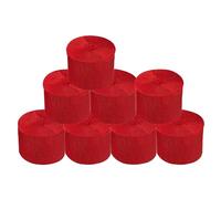 Lot de 8 rouleaux de papier crépon rouge pour décoration de mariage, anniversaire, fête prénatale, Saint-Valentin, Noël, fournitures de bricolage, décoration de salon, chambre à coucher