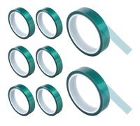 Lot de 8 rouleaux de ruban adhésif résistant à la chaleur - 20 mm x 33 m - Ruban adhésif pour isolation thermique et patching - Pour sublimation, presse à chaleur, électronique, soudure (vert)