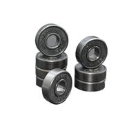 Lot de 8 roulements à billes haute vitesse noirs 608RS 8 x 22 x 7 8 x 22 x 7 mm, roulements à billes hybrides en céramique for roues de skateboard, en acier ABEC-11