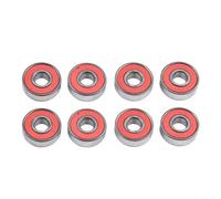 Lot de 8 roulements de skate ABEC-11 Grade 608 compatibles avec les roues de roller, scooter, skateboard, camions et essieux de longboard (rouge)