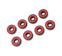 Lot de 8 roulements en céramique pour skateboard 608-2RS - 8 x 22 x 7 mm - Haute vitesse - Faible friction - Pour longboard - Cage en nylon double scellée