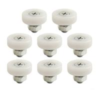 Lot de 8 roulettes de petit tiroir avec roulements à billes en plastique et tiges filetées M6 x 1 pour glissières d'armoire, coiffeuses, armoires de classement (25 mm)