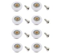Lot de 8 roulettes de porte de douche en acier inoxydable de 19 mm de diamètre