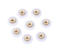 Lot de 8 roulettes de rechange en nylon pour porte de douche 18 mm | Rouleaux de porte de douche de 18 mm, roues en nylon avec roulements en laiton, glissement fluide pour portes de cabine