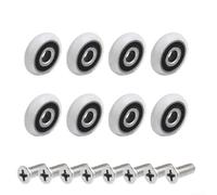 Lot de 8 roulettes de rechange pour porte de douche avec roue extérieure en nylon et vis en acier inoxydable, compatibles avec les cabines de douche, les cabines et les salles de vapeur (19 mm)