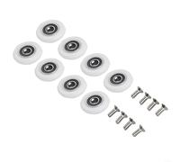 Lot de 8 roulettes de rechange pour porte de douche avec roue extérieure en nylon et vis en acier inoxydable, compatibles avec les cabines de douche, les cabines et les salles de vapeur (25 mm)