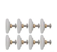 Lot de 8 roulettes de rechange pour porte de douche de 26 mm de diamètre pour portes en verre de 3 à 6 mm, roues à roulement à billes en laiton et nylon avec capacité de charge antirouille