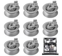 Lot de 8 roulettes pour panier de lave-vaisselle - 30 mm - Roulettes pour panier supérieur de lave-vaisselle - Gris