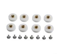Lot de 8 roulettes rainurées pour portes de douche coulissantes de 22,5 mm de diamètre conçues pour une épaisseur de verre de 3 mm, 4 mm, 5 mm, 6 mm