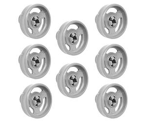 Lot de 8 roulettes universelles pour panier inférieur de lave-vaisselle Hotpoint Candy Ariston Creda Fisher & Paykel Smeg Kenwood Indesit Hoover C00094189 C00104638 C00056347