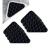 Lot de 8 rubans adhésifs antidérapants pour tapis en bois dur et carrelage, réutilisables pour coins de tapis, autocollants double face pour garder les coins plats (8, triangle)