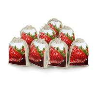 Lot de 8 sachets cadeaux réutilisables en coton et chanvre avec cordon de serrage pour mariage, bricolage, fête (12 x 17 cm)