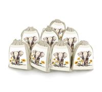 Lot de 8 sachets cadeaux réutilisables en coton et chanvre avec cordon de serrage pour mariage, bricolage, fête (12 x 17 cm)