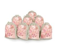 Lot de 8 sachets cadeaux réutilisables en coton et chanvre avec cordon de serrage pour mariage, bricolage, fête (12 x 17 cm)