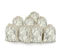 Lot de 8 sachets cadeaux réutilisables en coton et chanvre avec cordon de serrage pour mariage, bricolage, fête (12 x 17 cm)