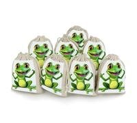 Lot de 8 sachets cadeaux réutilisables en coton et chanvre avec cordon de serrage pour mariage, bricolage, fête (12 x 17 cm)