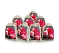 Lot de 8 sachets cadeaux réutilisables en coton et chanvre avec cordon de serrage pour mariage, bricolage, fête (12 x 17 cm)