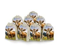Lot de 8 sachets cadeaux réutilisables en coton et chanvre avec cordon de serrage pour mariage, bricolage, fête (12 x 17 cm)