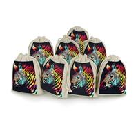 Lot de 8 sachets cadeaux réutilisables en coton et chanvre avec cordon de serrage pour mariage, bricolage, fête (12 x 17 cm)