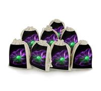 Lot de 8 sachets cadeaux réutilisables en coton et chanvre avec cordon de serrage pour mariage, bricolage, fête (12 x 17 cm)