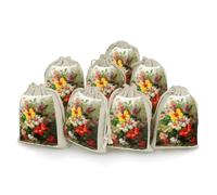 Lot de 8 sachets cadeaux réutilisables en coton et chanvre avec cordon de serrage pour mariage, bricolage, fête (12 x 17 cm)
