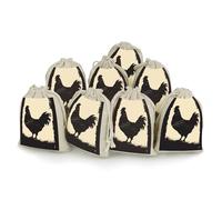 Lot de 8 sachets cadeaux réutilisables en coton et chanvre avec cordon de serrage pour mariage, bricolage, fête (12 x 17 cm)