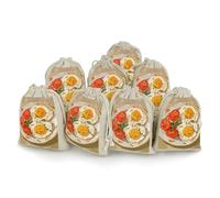 Lot de 8 sachets cadeaux réutilisables en coton et chanvre avec cordon de serrage pour mariage, bricolage, fête (12 x 17 cm)