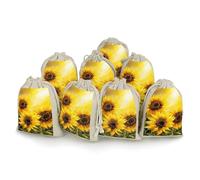 Lot de 8 sachets cadeaux réutilisables en coton et chanvre avec cordon de serrage pour mariage, bricolage, fête (12 x 17 cm)